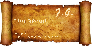 Füzy Gyöngyi névjegykártya